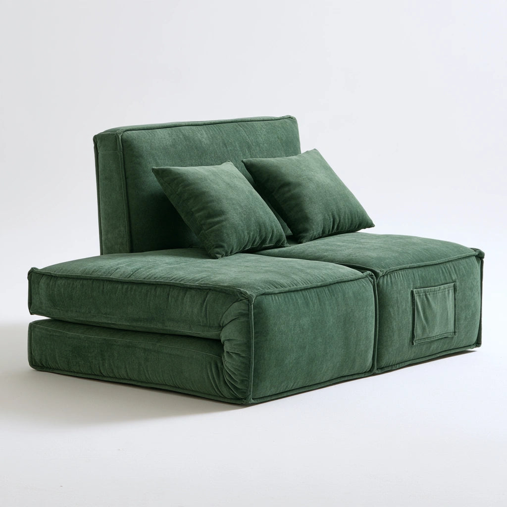 Nowoczesna sofa, tapicerowany tkaniną, kolor: ciemnozielony