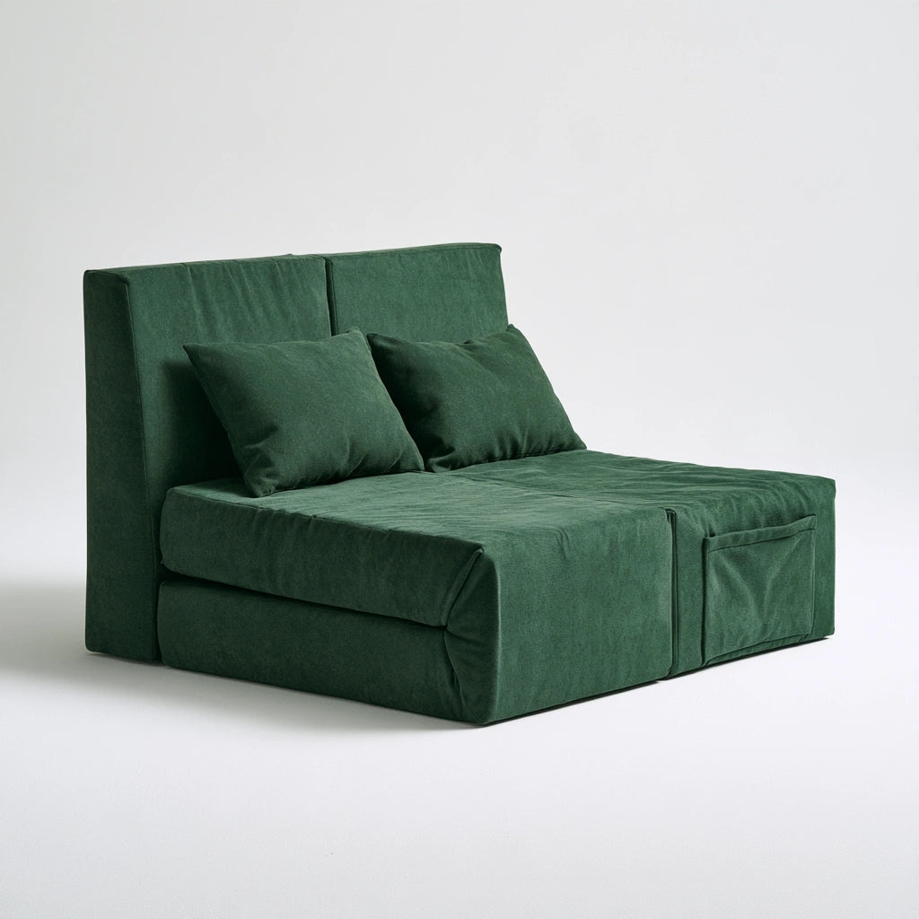 Nowoczesna sofa, tapicerowany tkaniną, kolor: ciemnozielony